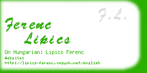 ferenc lipics business card